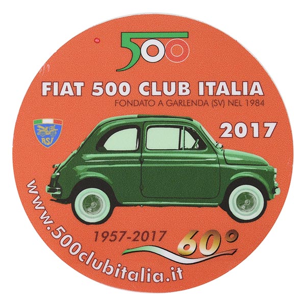 FIAT 500 CLUB ITALIA 2017ステッカー(裏貼りタイプ)