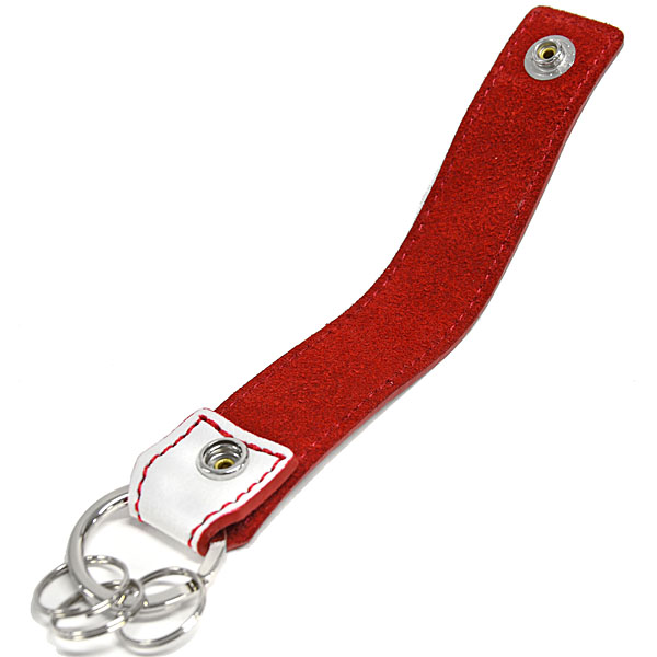 FIAT Genuine Leather Strap Keyring(Red)
