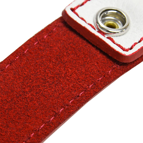 FIAT Genuine Leather Strap Keyring(Red)