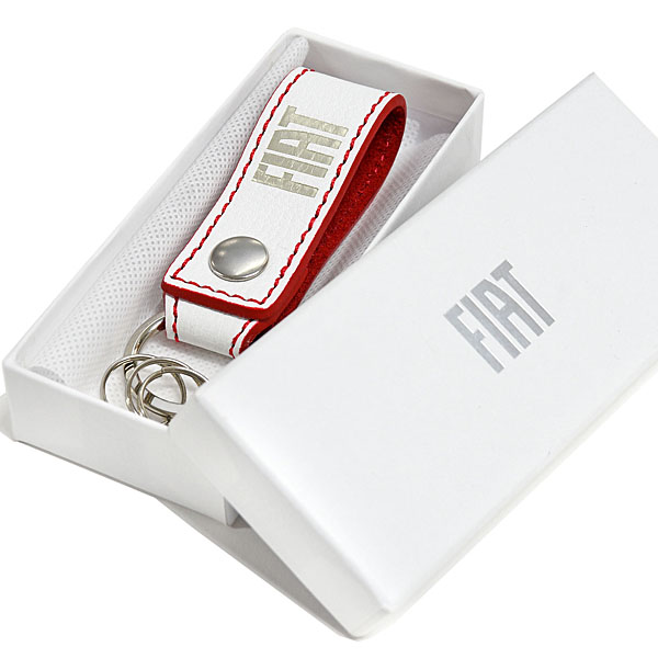 FIAT Genuine Leather Strap Keyring(Red)
