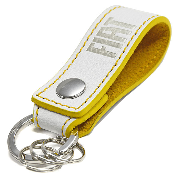FIAT Genuine Leather Strap Keyring(Yellow)