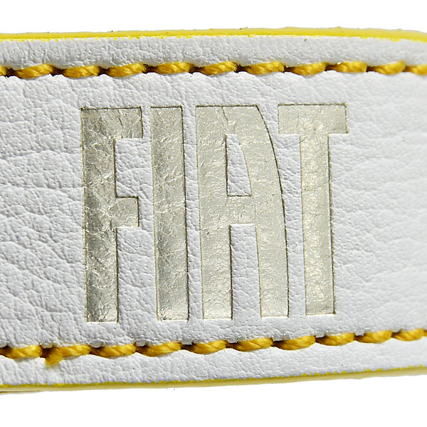 FIAT Genuine Leather Strap Keyring(Yellow)