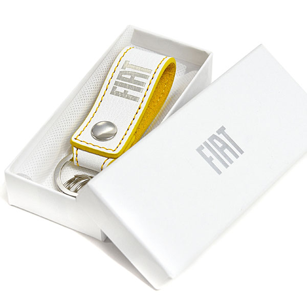 FIAT Genuine Leather Strap Keyring(Yellow)