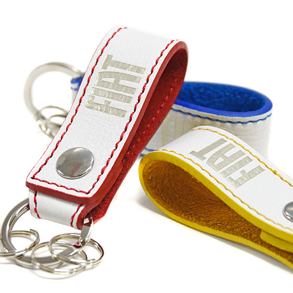 FIAT Genuine Leather Strap Keyring(Yellow)