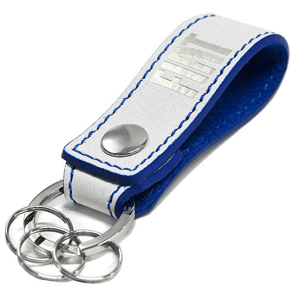 FIAT Genuine Leather Strap Keyring(Blue)