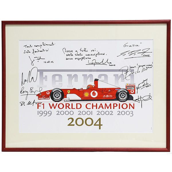 Scuderia Ferrari 2004 F1 World Champione Memorial Poster with Frame