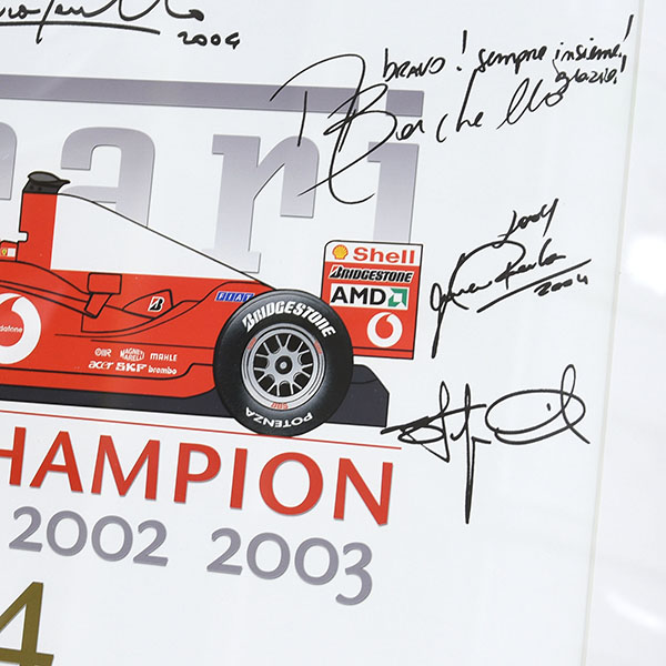 Scuderia Ferrari 2004 F1 World Champione Memorial Poster with Frame