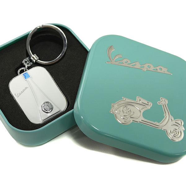 Vespa Official Front Cowl Shaped Keyring(White) 