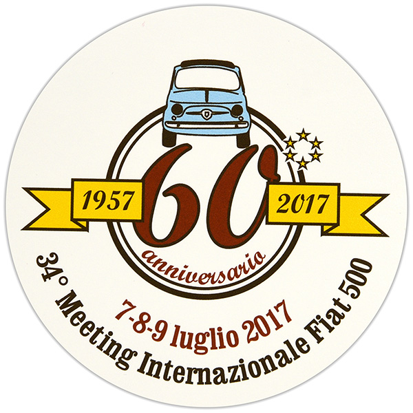 FIAT 500 CLUB ITALIA 500 60 anni Memorial Sticler