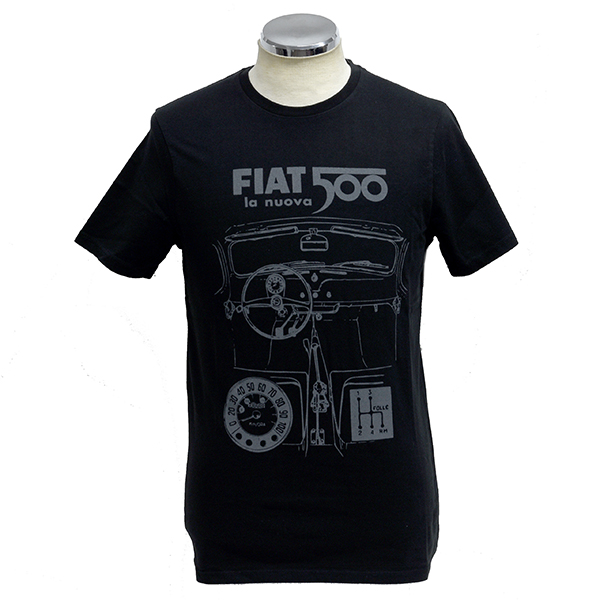 FIAT純正Nuova 500Tシャツ(ブラック)