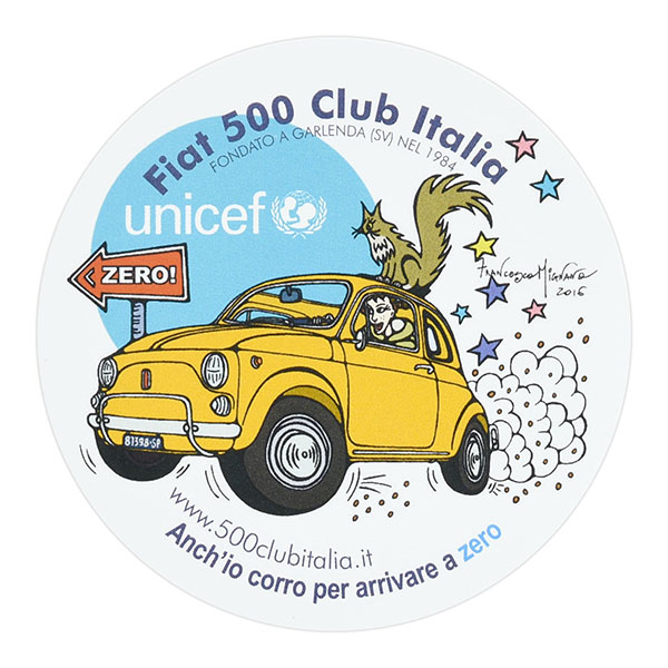 FIAT 500 CLUB ITALIA UNICEF ZEROステッカー