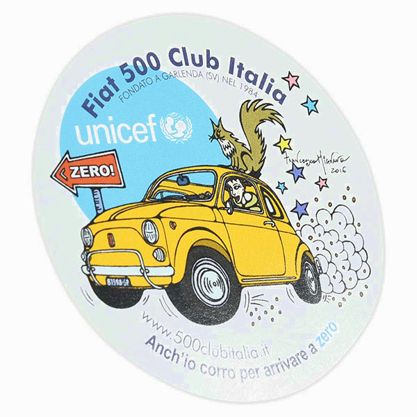 FIAT 500 CLUB ITALIA UNICEF ZERO Sticker