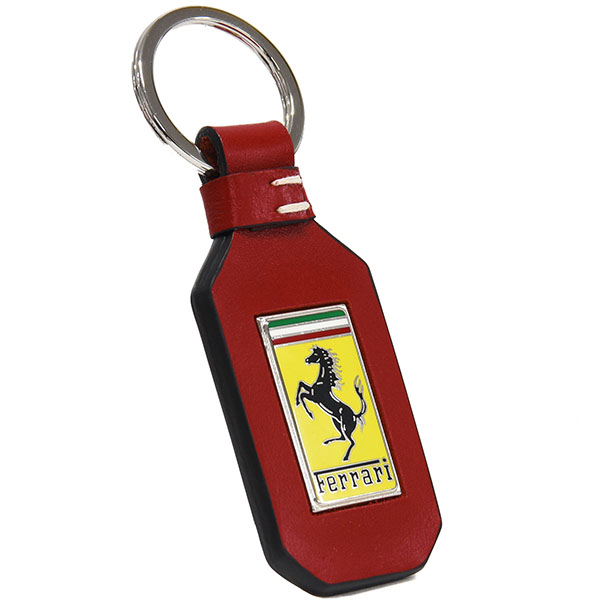 Ferrari Leather base Keyring(Red) 