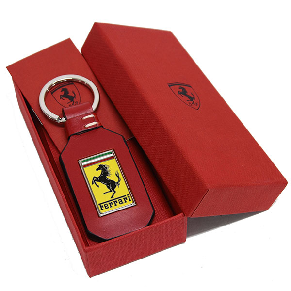 Ferrari Leather base Keyring(Red) 