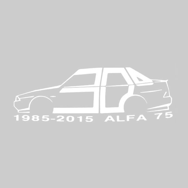 Alfa Romeo 75 30 anni Memorial Sticker(White) by RIA(Registro Italiano Alfa Romeo)