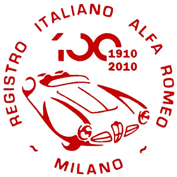 Alfa Romeo 100anni Memorial Sticker(Red) by RIA(Registro Italiano Alfa Romeo)