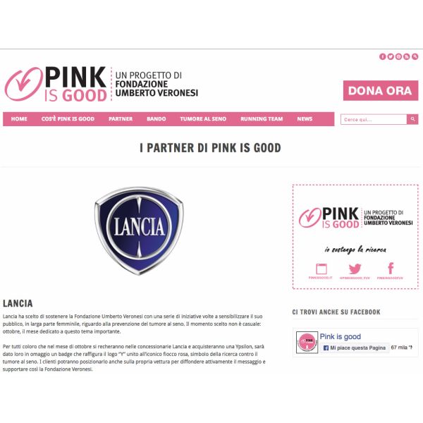 LANCIA Ypsilon Pink Is Good 3D Sticker