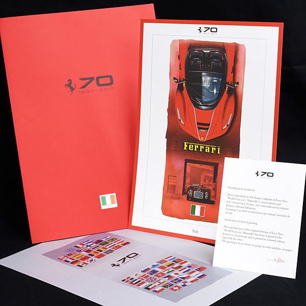 FERRARI HOLDS 70TH ANNIVERSARY CELEBRATIONS Guest Lithograph by Enzo Naso