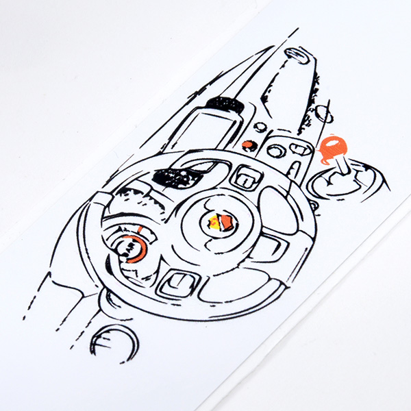 ABARTH 500/595 Instrument Panel Illustration Decor(for LHD/White)