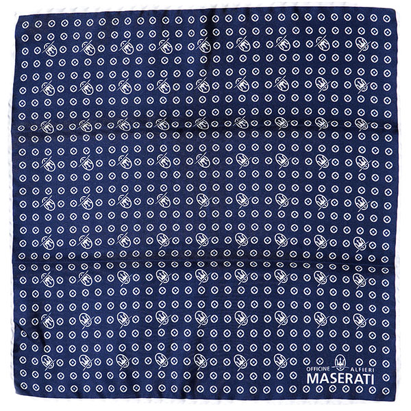 MASERATI Blue Pocket Handkerchief With Light Blue Squares