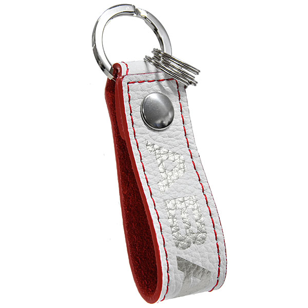 ABARTH Genuine Leather Strap Keyring(White)