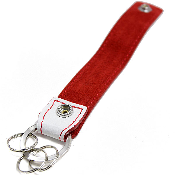 ABARTH Genuine Leather Strap Keyring(White)