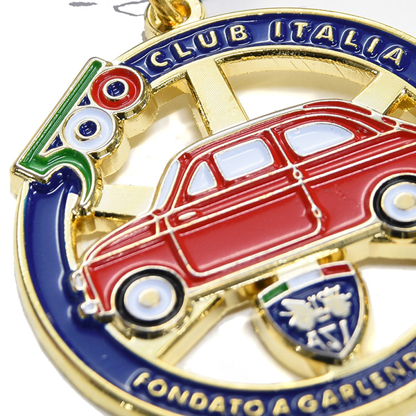 FIAT 500 CLUB ITALIA Emblem Shaped Charm(Red)