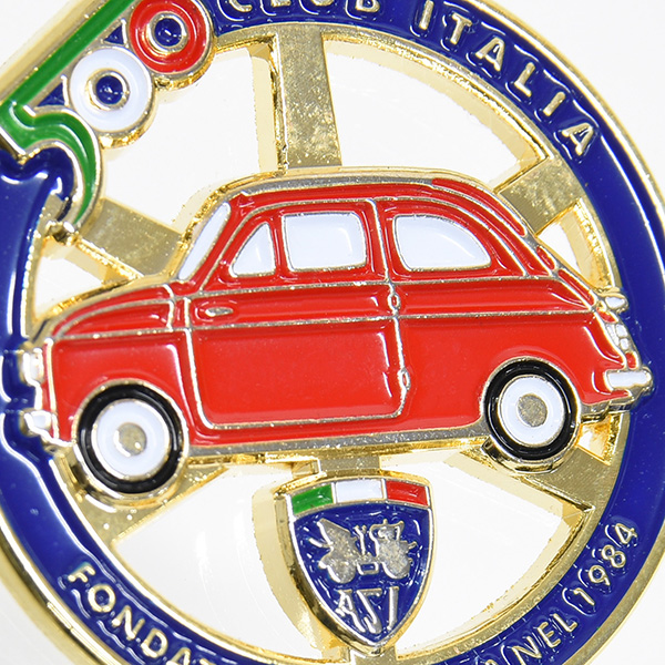 FIAT 500 CLUB ITALIA Emblem Shaped Charm(Red)