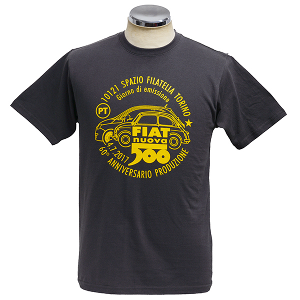 FIAT 500 60anni Memorial Stamp T-Shirts(Charcoal)