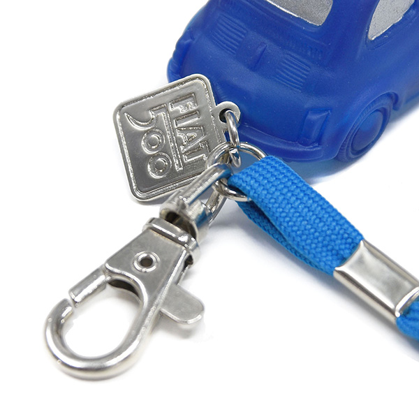 FIAT Nuova 500 Rubber Keyring(Blue)