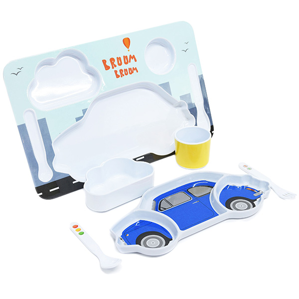 FIAT Nuova 500 Kids Lunch Plate Set(Blue)