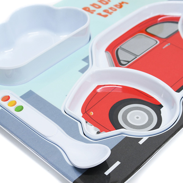FIAT Nuova 500 Kids Lunch Plate Set(Red)
