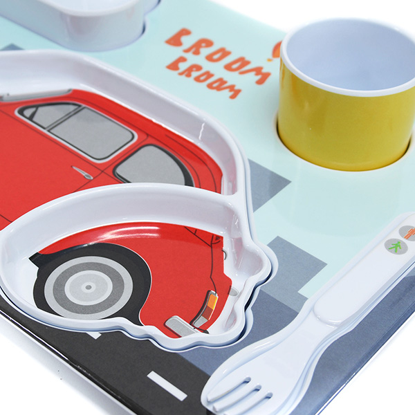 FIAT Nuova 500 Kids Lunch Plate Set(Red)