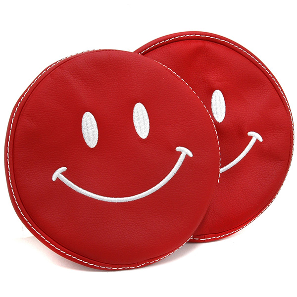 FIAT 500(Series 4) Fake Leather Headrest Cover (Smile/Red)