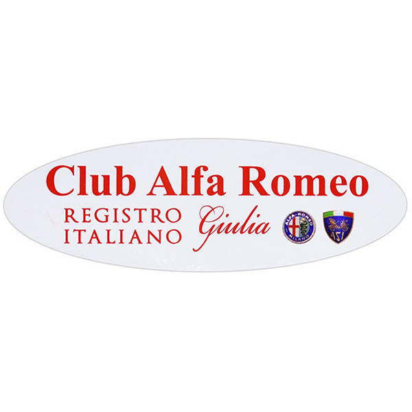 REGISTRO Italiano GIULIA Club Alfa Romeo オーバルステッカー(small)