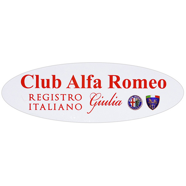 REGISTRO Italiano GIULIA Club Alfa Romeo Oval Shaped Sticker(small)