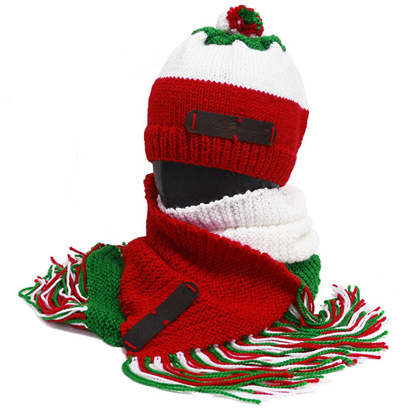 Alfa Romeo Knitted Hat & Muffler(Tricolor)