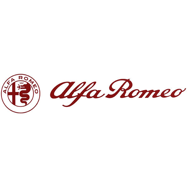 Alfa Romeoロゴ& Newエンブレムステッカー(レッド/切り文字タイプ/260mm)