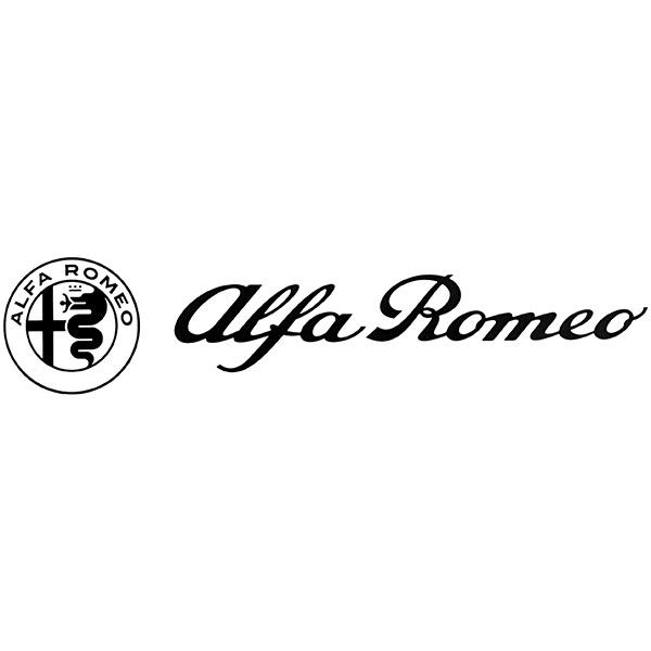 Alfa Romeo Logo & New Emblem Sticker(Black/Die Cut/260mm)