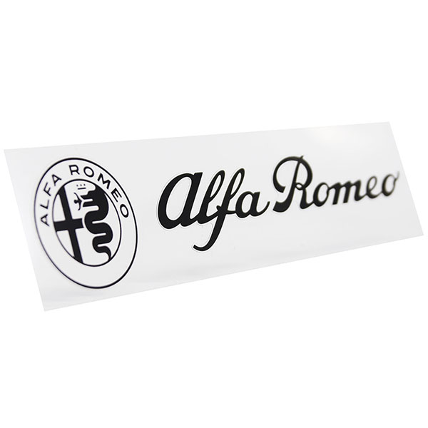 Alfa Romeo Logo & New Emblem Sticker(Black/Die Cut/260mm)