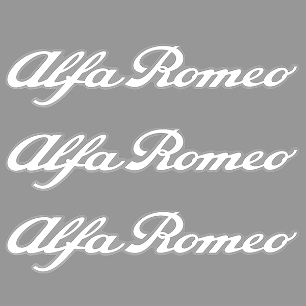 Alfa Romeo Newロゴステッカー3枚組(ホワイト/クリアベース)