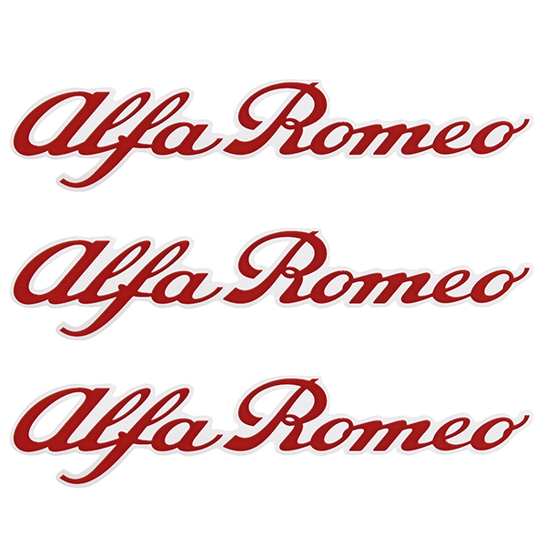 Alfa Romeo Newロゴステッカー3枚組(レッド/クリアベース)