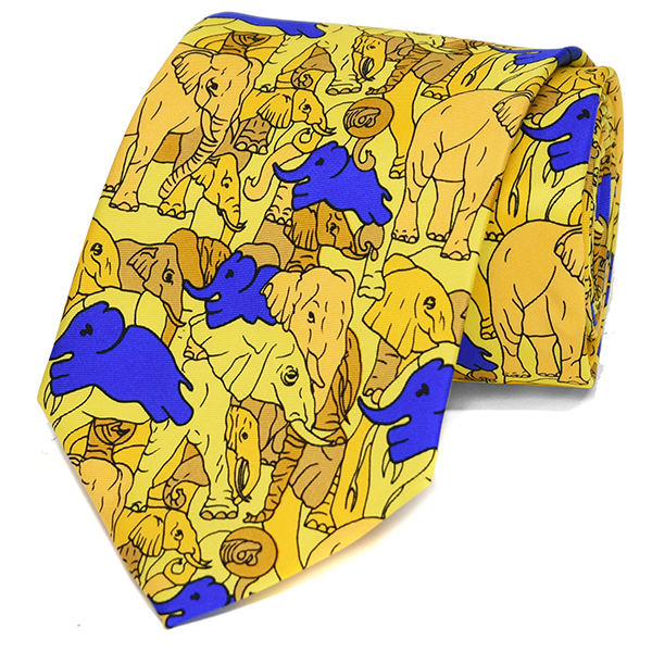 LANCIA Neck Tie-Elefantino Blu-