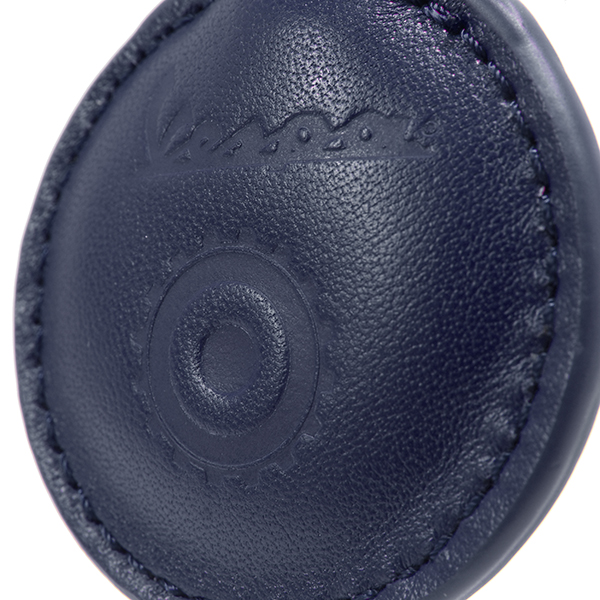 Vespa Official Leather Keyring-OPEN/Dark Blue-