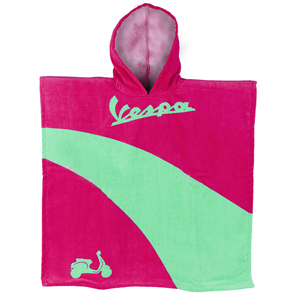 Vespa Official Beach Poncho for Kids(Pink/Green)