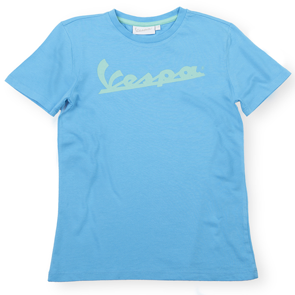 Vespa Official Logo T-Shirts for Kids(Light Blue)