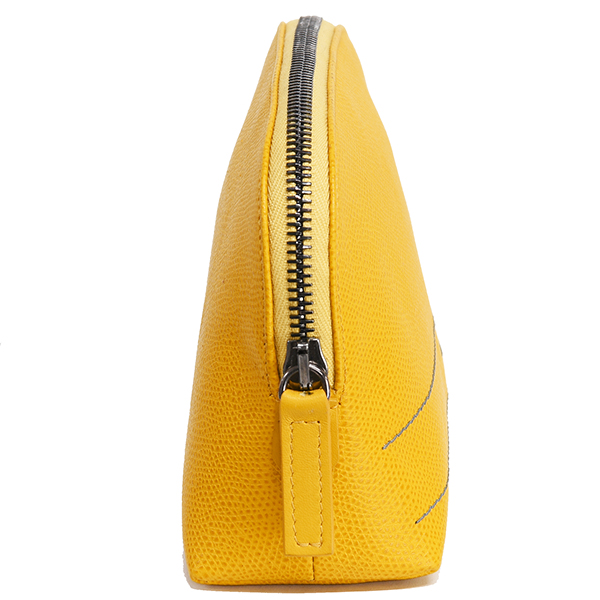 Ferrari Genuine GT Leather Beauty Pouch(yellow)