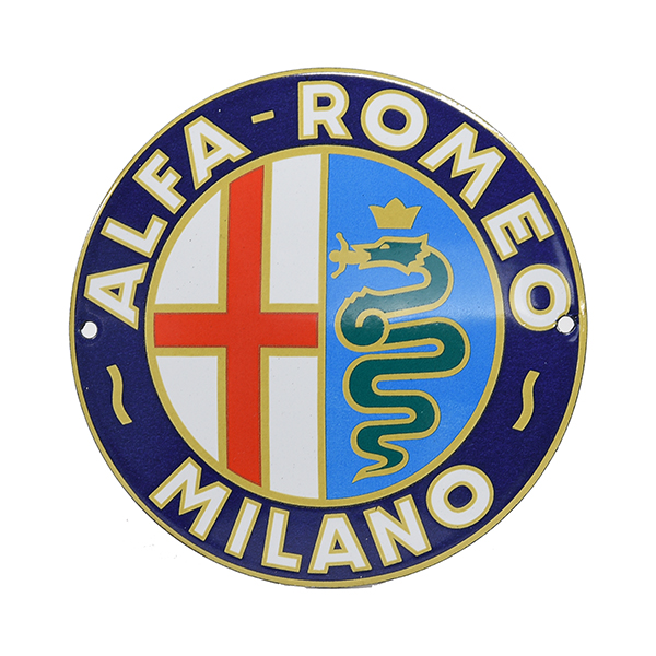Alfa Romeo MILANOホーロー製アドバタイジングボード (120mm)