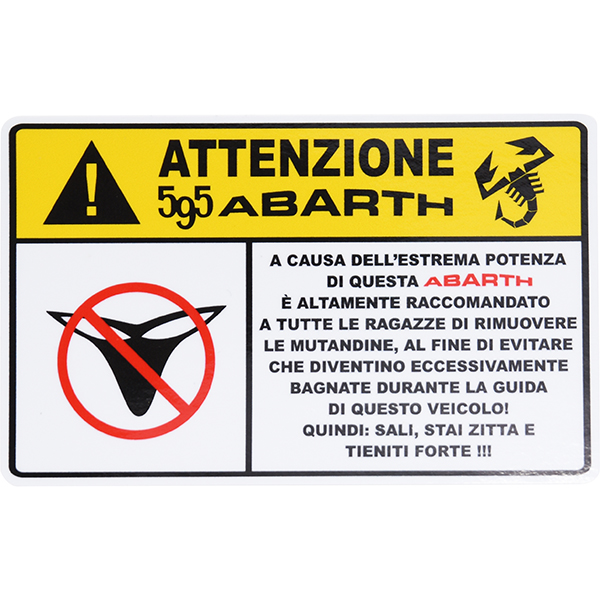 ABARTH595 CAUTION STICKER