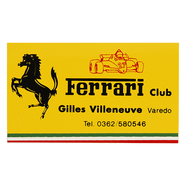 Ferrari Club Gilles Villeneuve Sticker